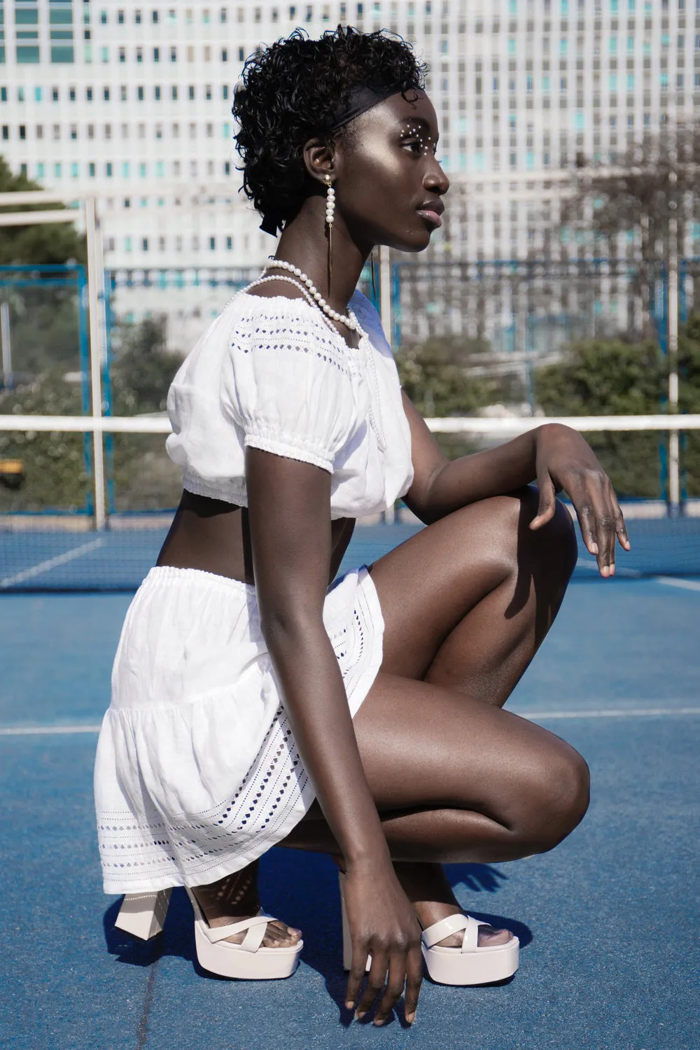 Aksinia Crop Top in Elegant White