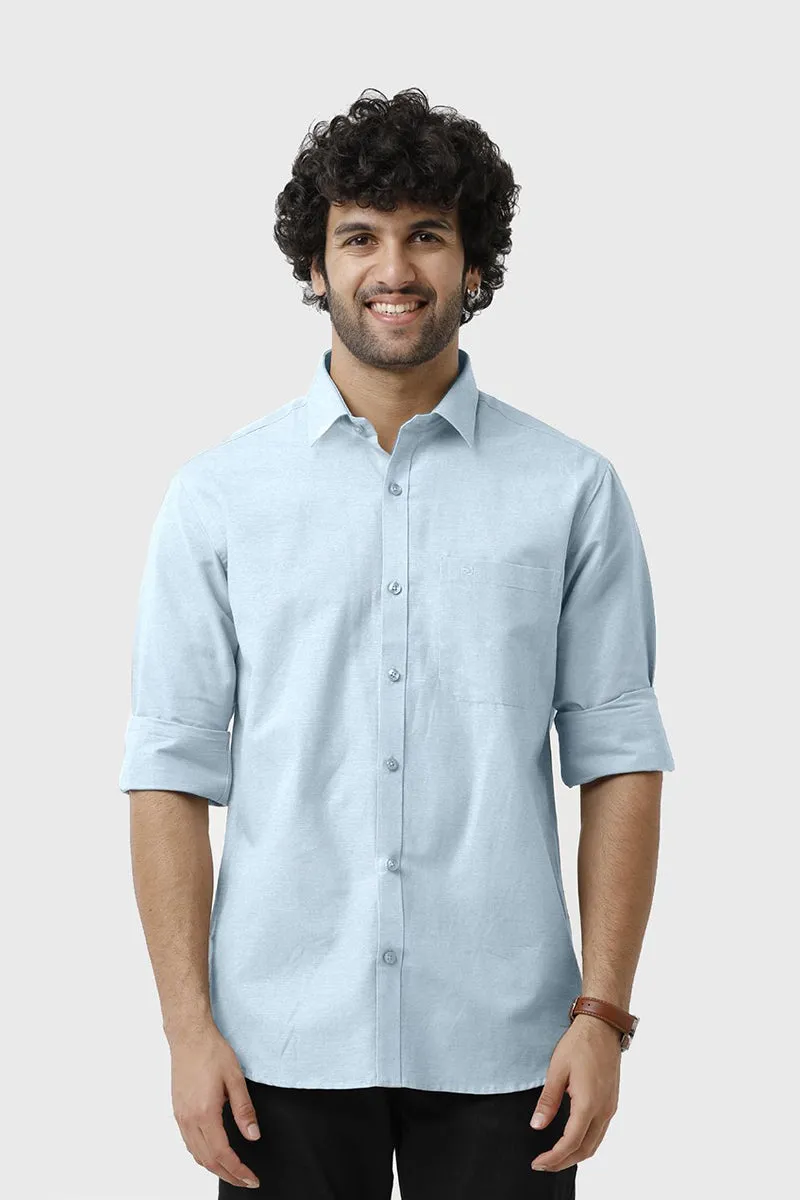 Bamboo Twill - Light Blue Formal Shirts for Men | Ariser