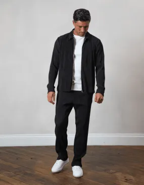 Black Pleated Overshirt