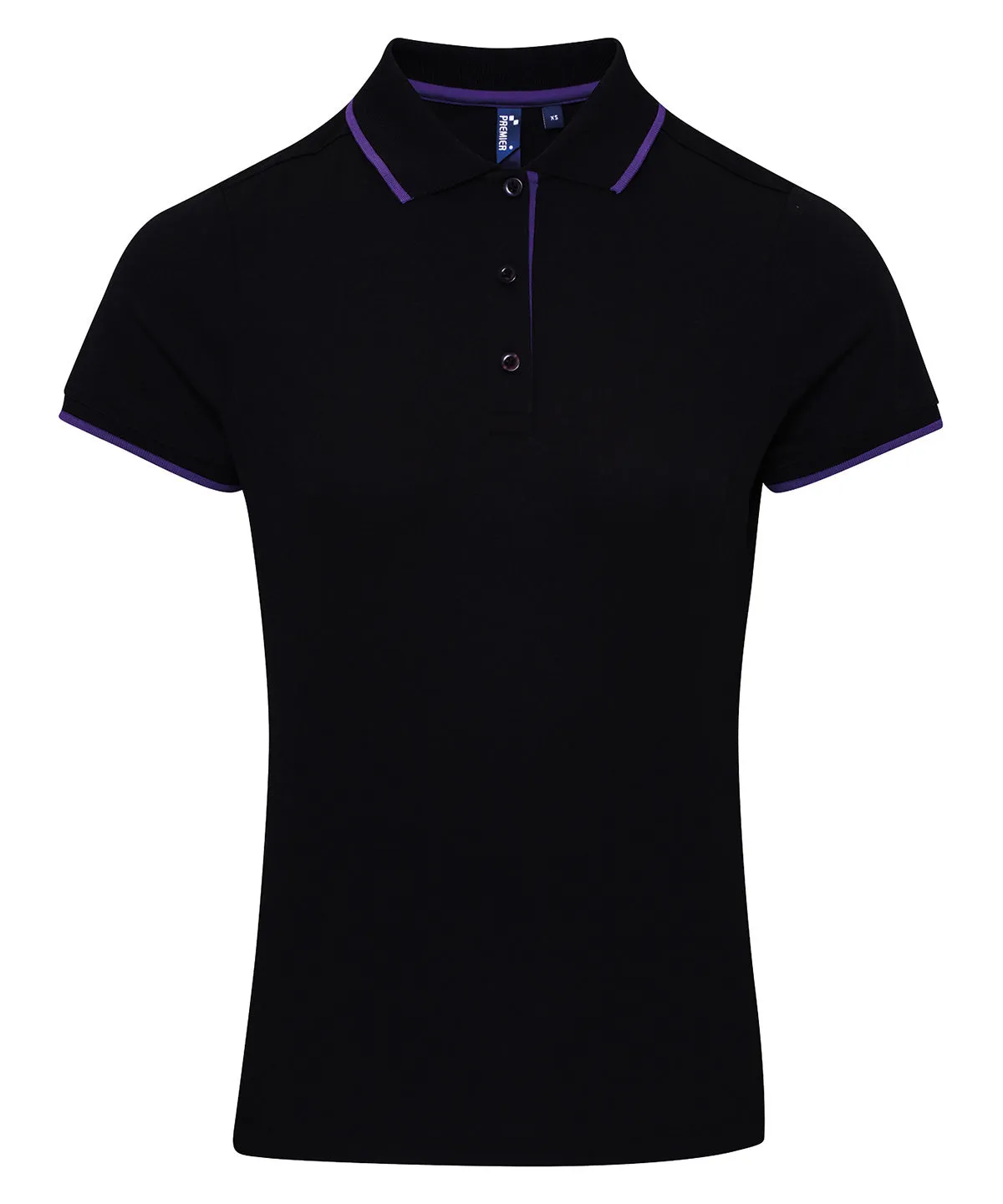 Black/Purple - Women's contrast Coolchecker® polo