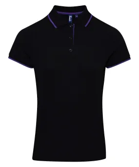 Black/Purple - Women's contrast Coolchecker® polo