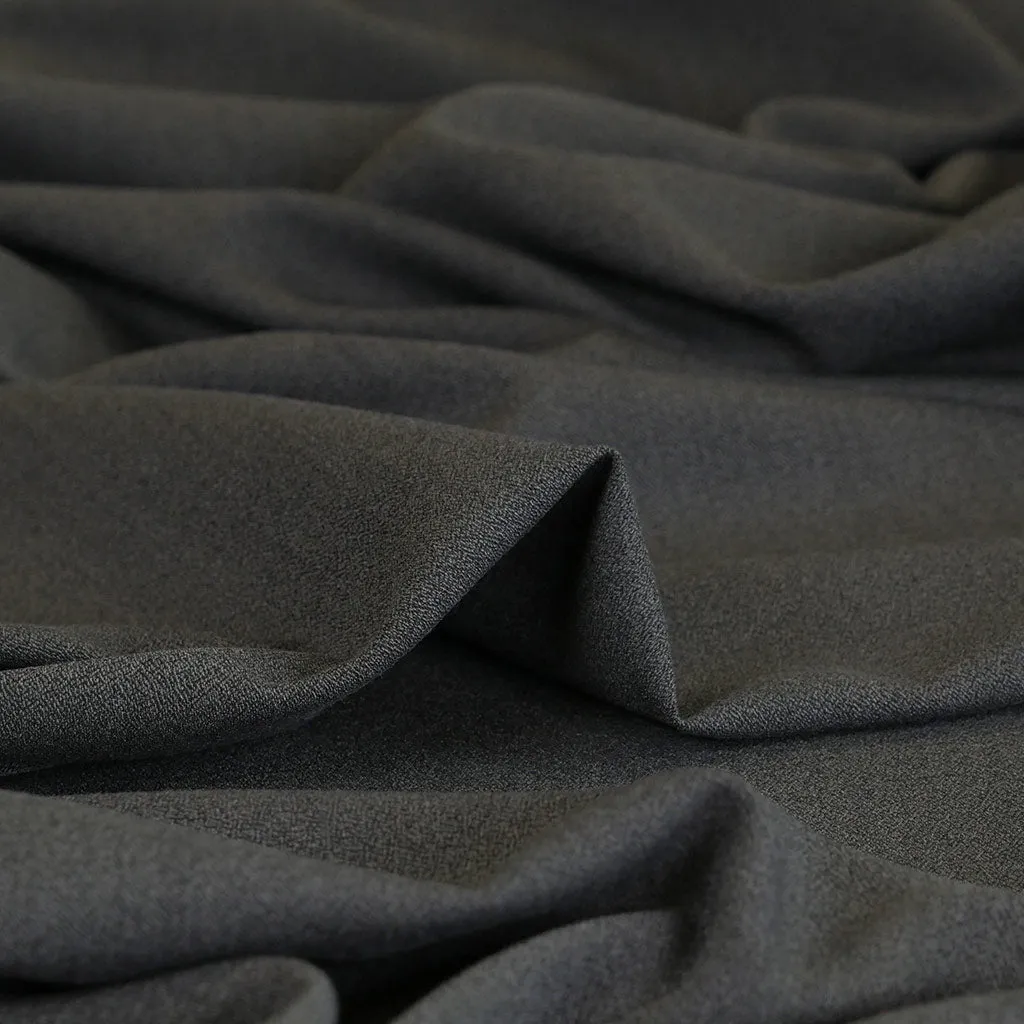 Bloomsbury - Grey Mix Crepe Stretch Woven Suiting Fabric - 2.6m Remnant