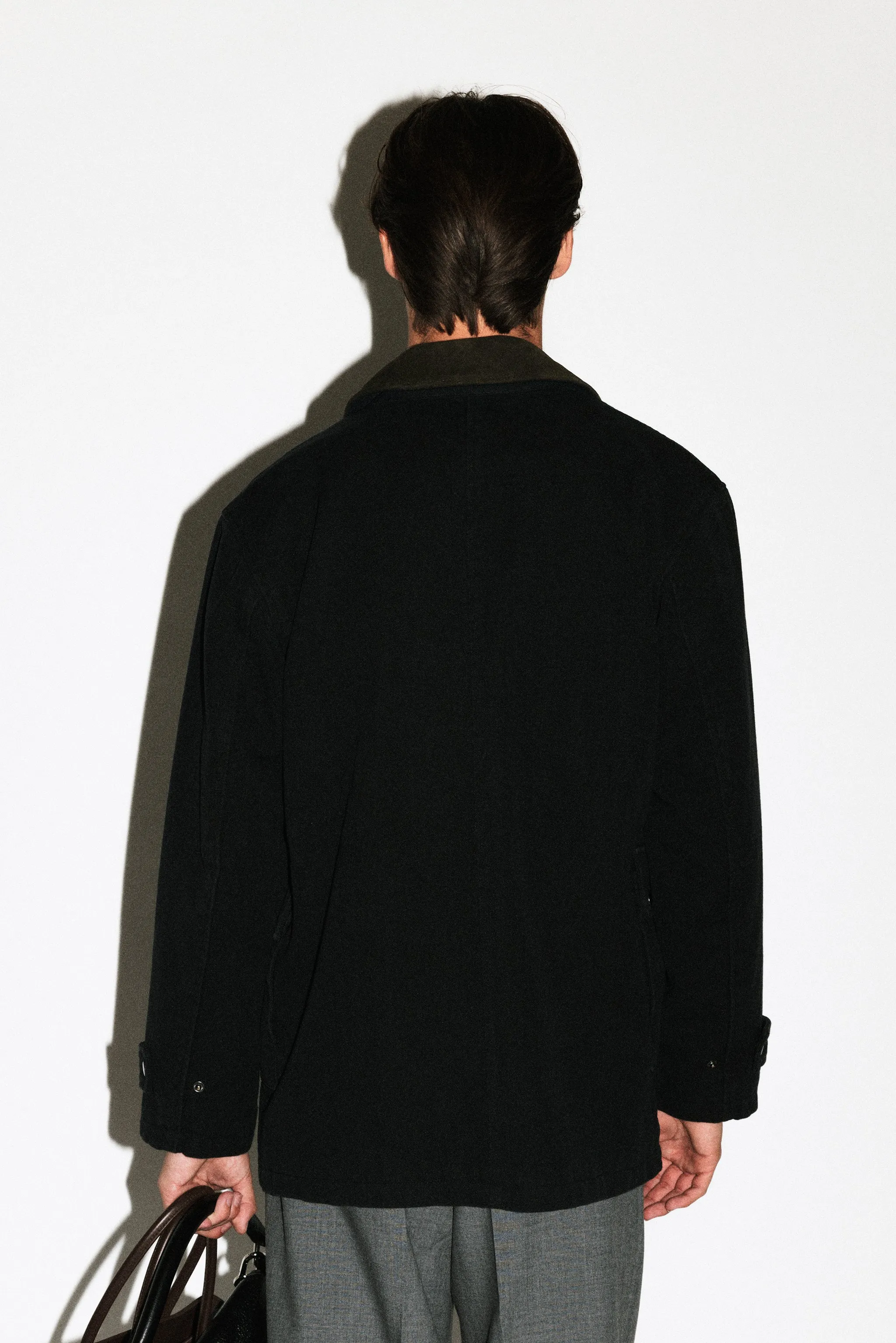 Brentwood Suede Collar Barn Jacket  |  Black