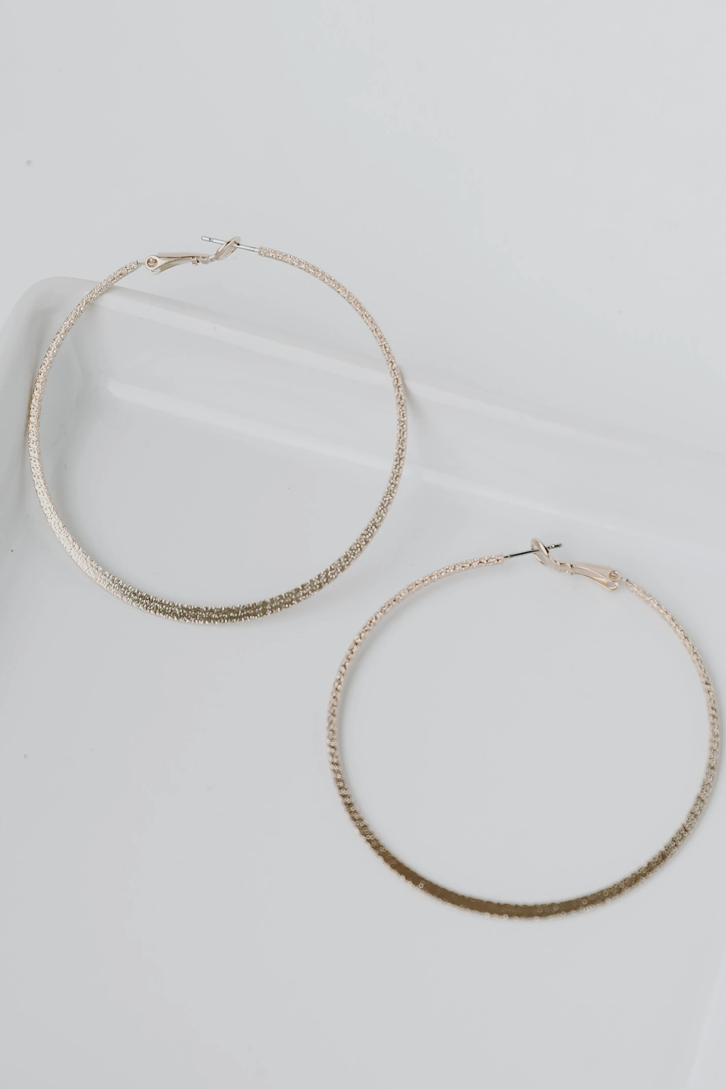 Briana Gold Textured Hoop Earrings