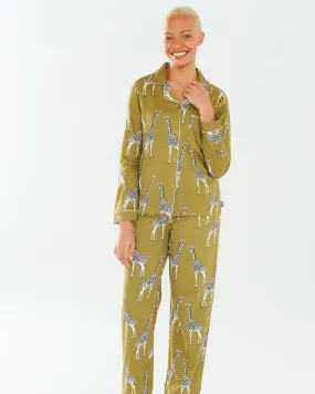 Chelsea Peers: Organic Cotton Khaki Giraffe Print