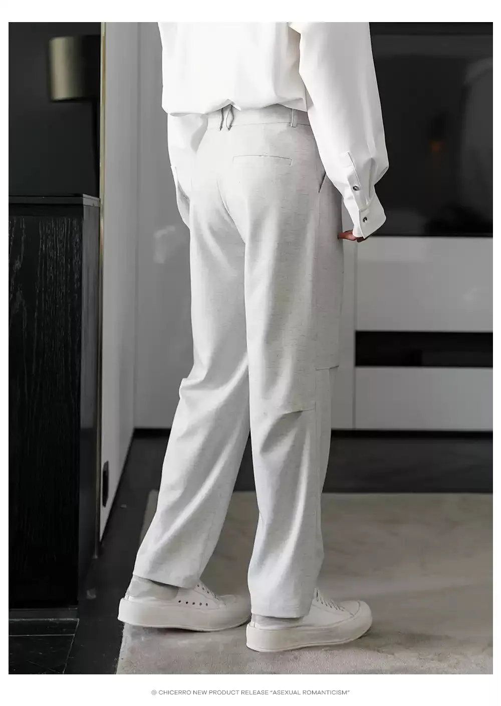 Chuan Comfy Belted Slim Fit Trousers