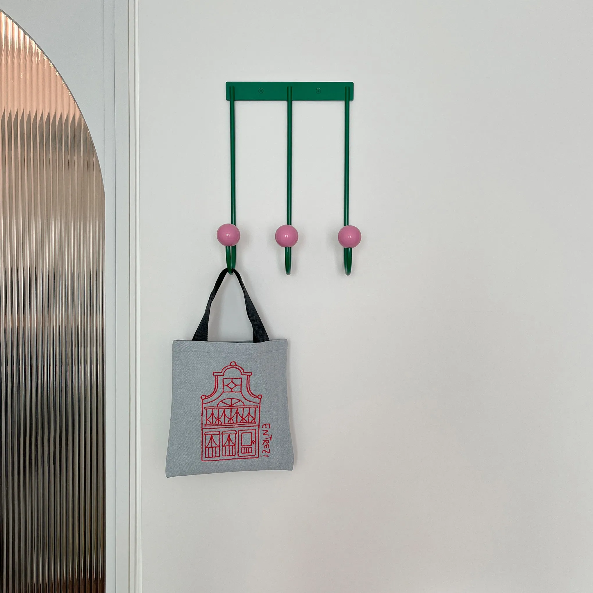 Color Drop Wall Hooks - Green/ Pink