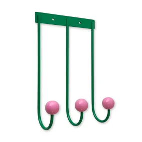 Color Drop Wall Hooks - Green/ Pink