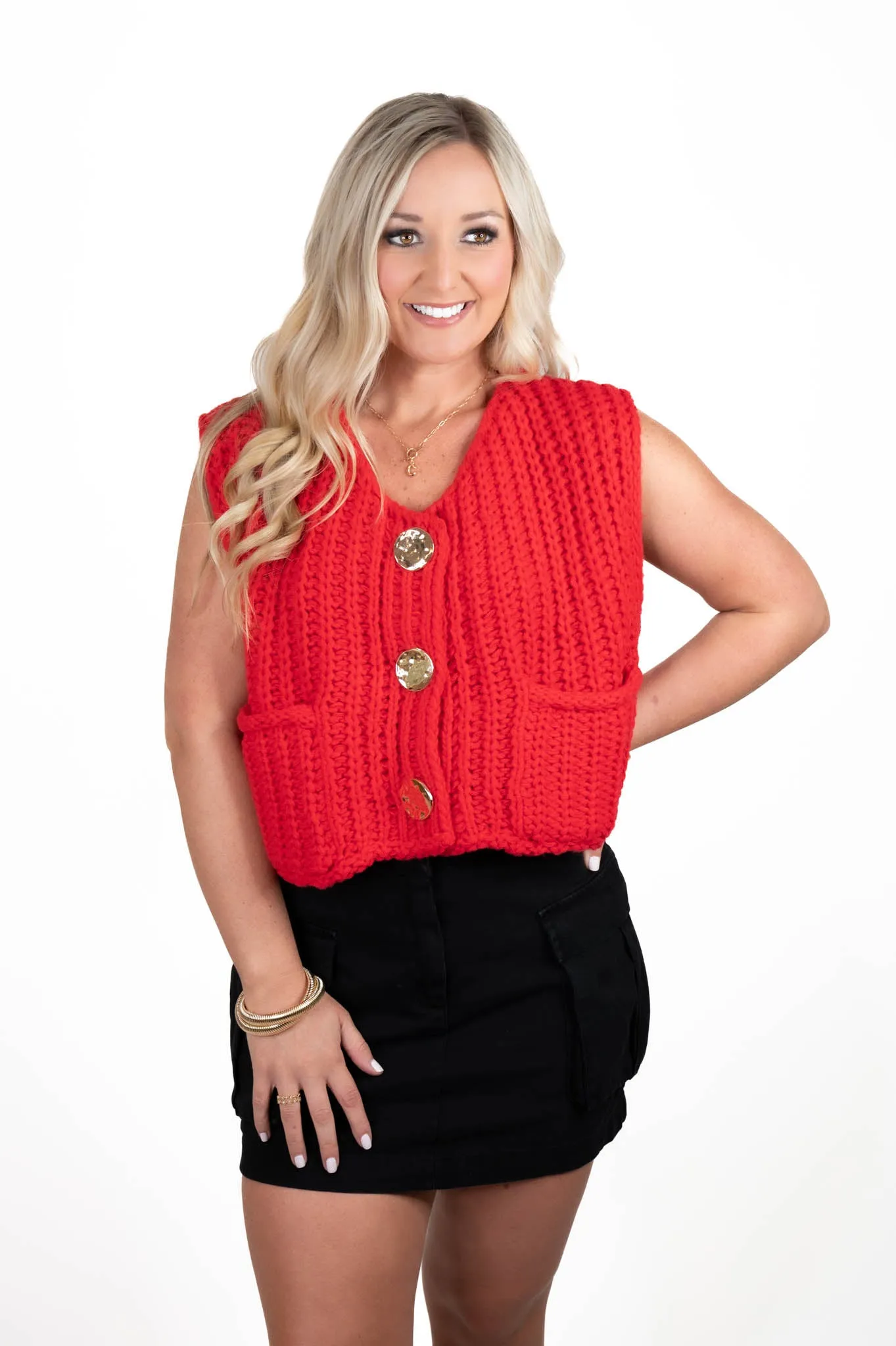 Competitively Cute Red Sweater Vest