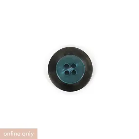 Contrast Rim Poly Button 22mm - Ocean / Smoke