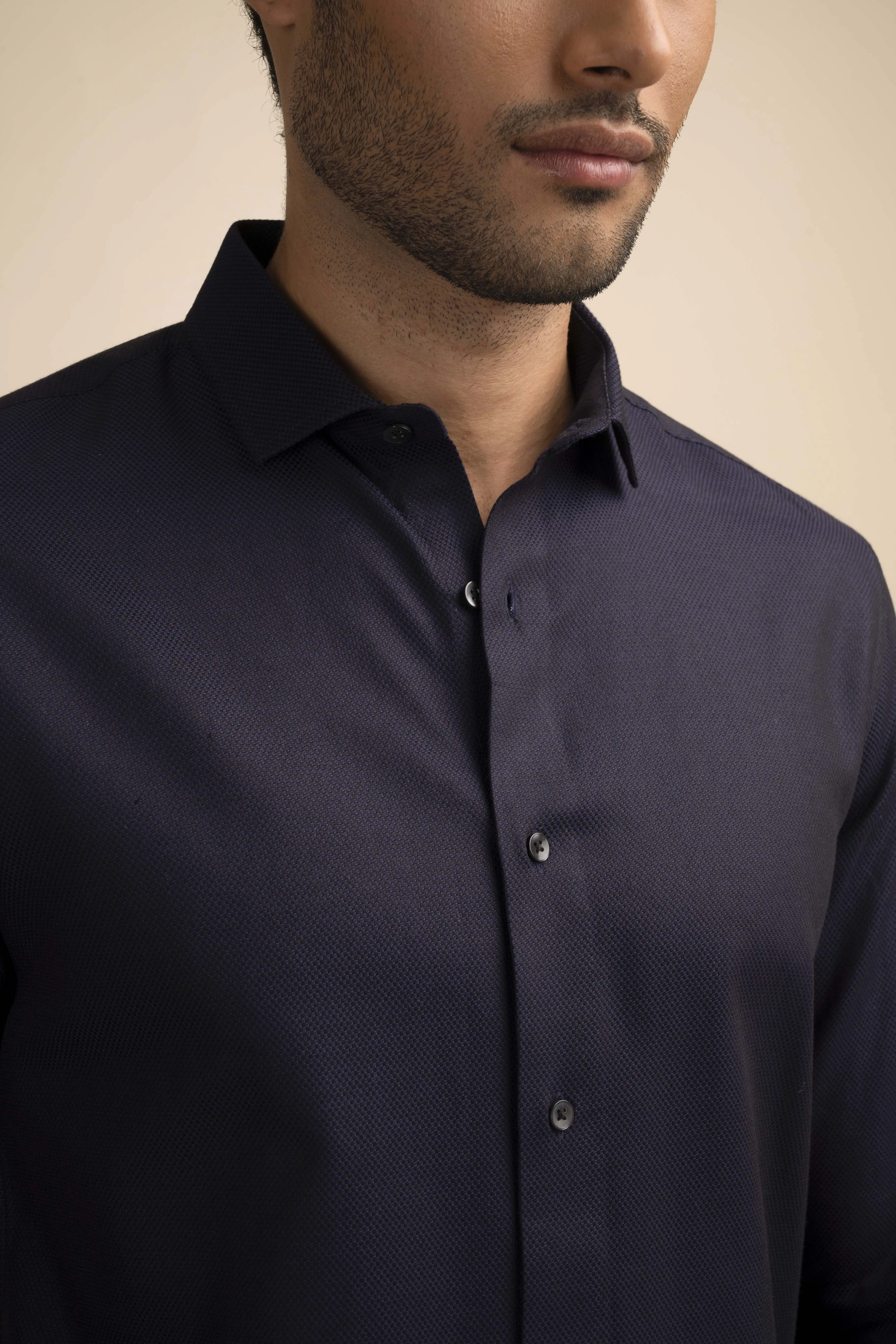 Deep Navy Micro Dot Shirt EOSS