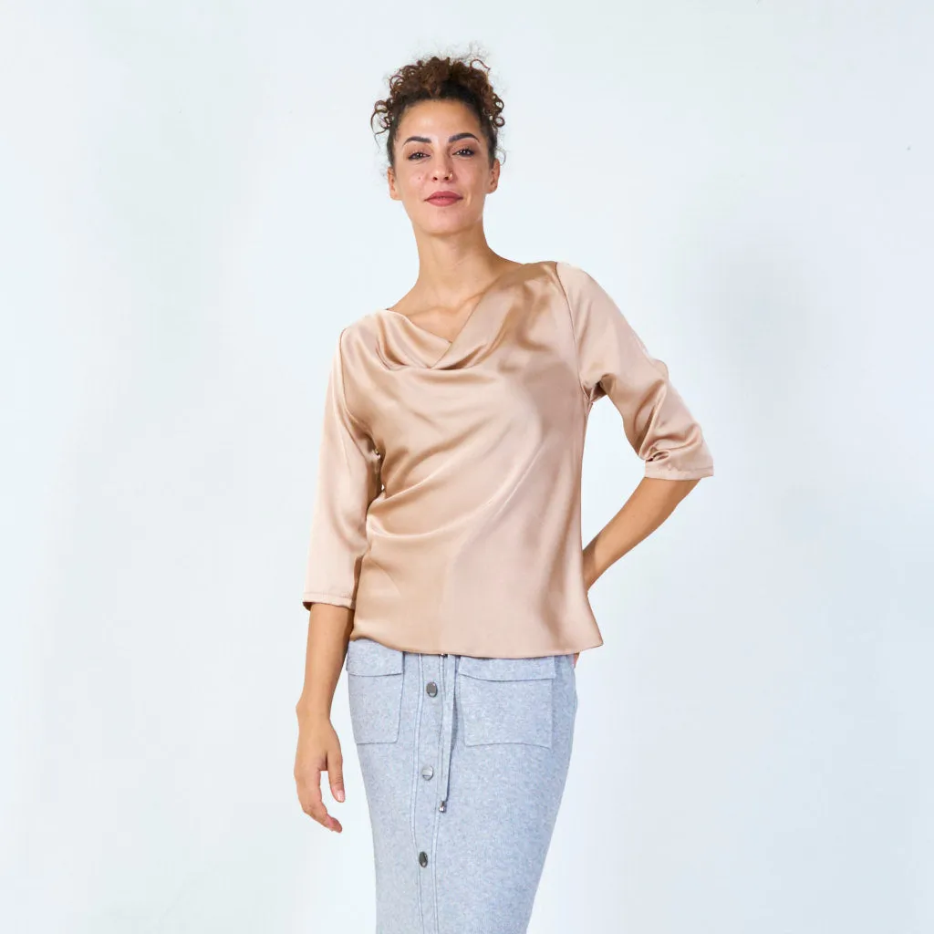 Elegant cowl neck blouse wholesale