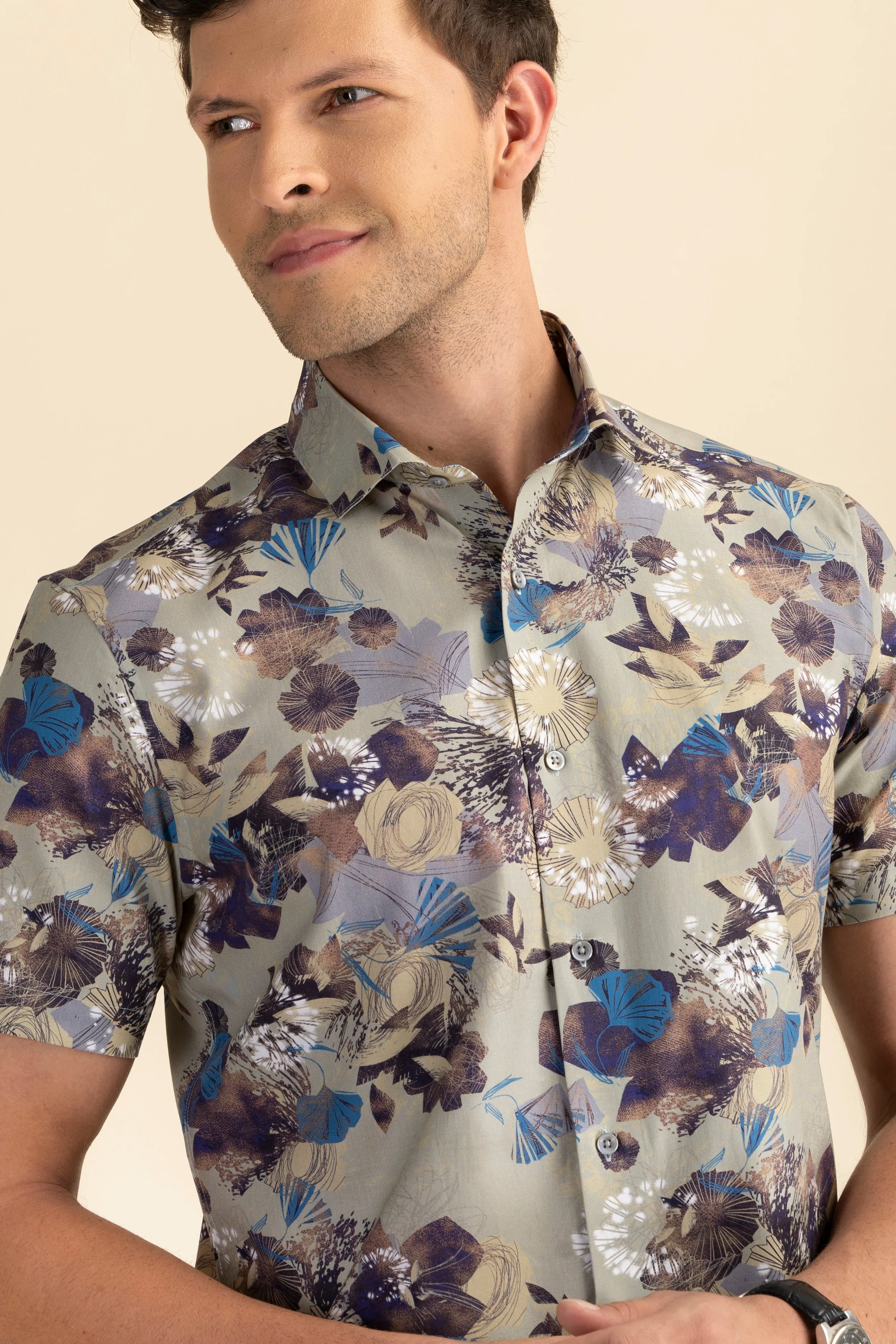 Half Sleeves Floral Print Shirt EOSS