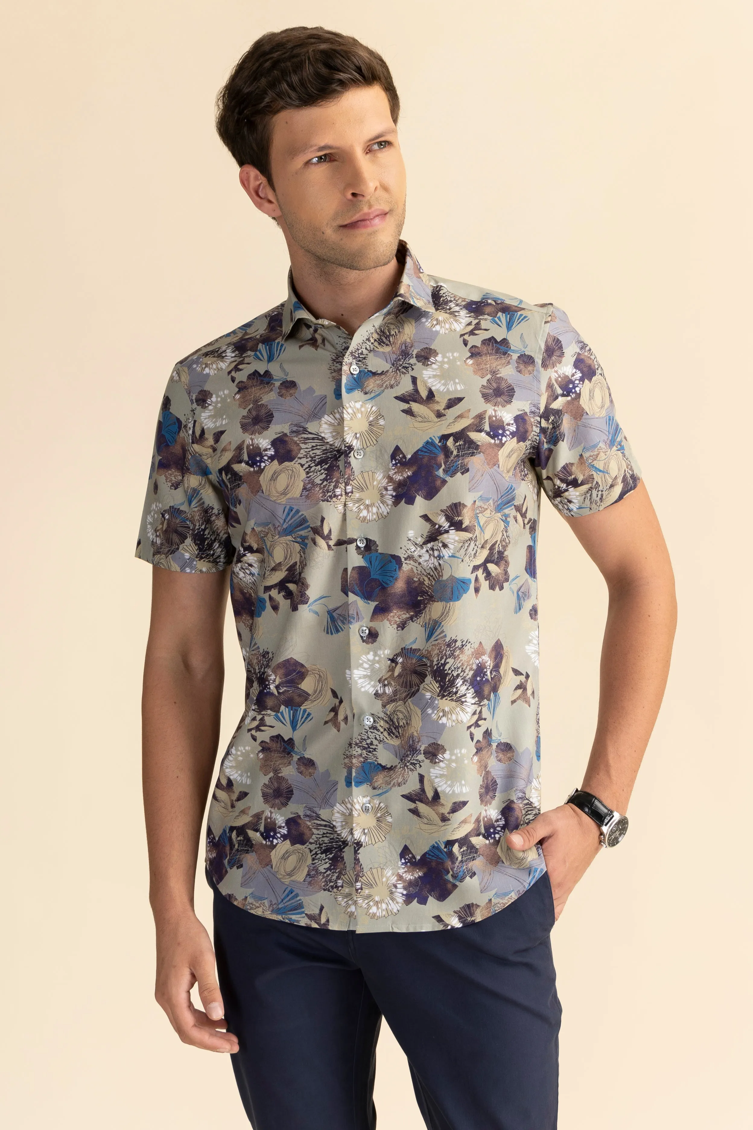 Half Sleeves Floral Print Shirt EOSS