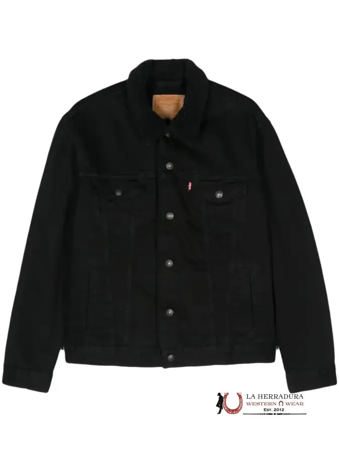 LEVI'S ORIGINAL SHERPA TRUCKER BLACK JACKET LADIES