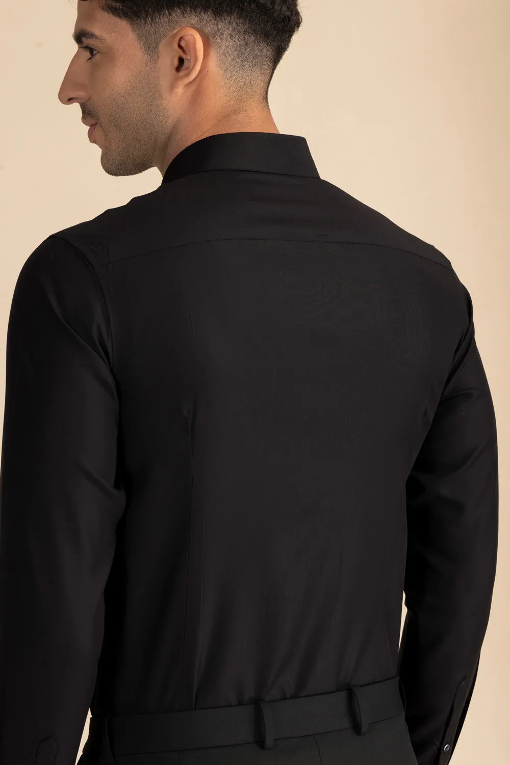 Luxe Black Solid Shirt