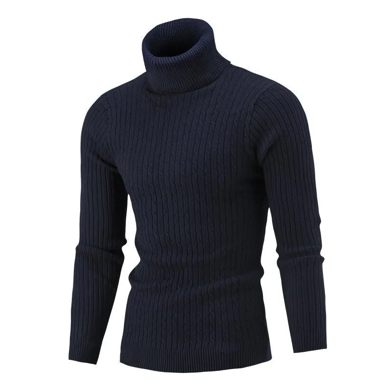 Men's Casual Retro Knitted Turtleneck Sweater