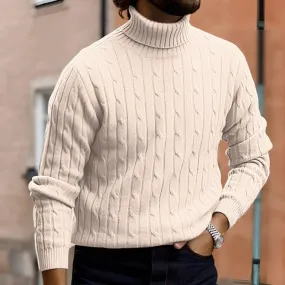 Men's Casual Retro Knitted Turtleneck Sweater