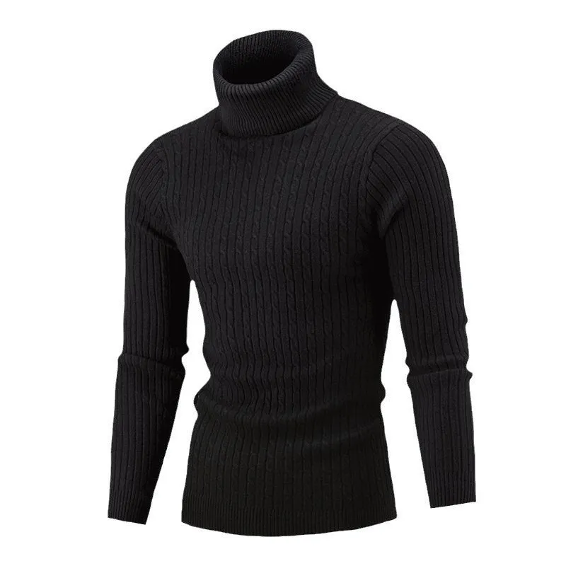 Men's Casual Retro Knitted Turtleneck Sweater