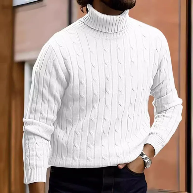 Men's Casual Retro Knitted Turtleneck Sweater