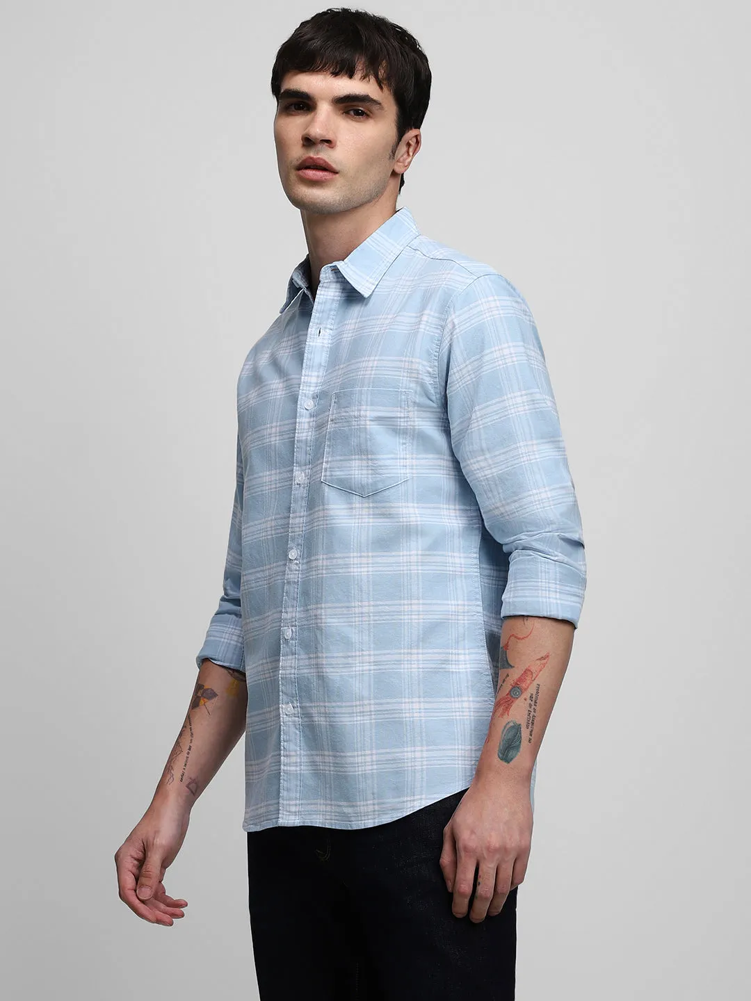 Men's Light Blue Casual Shirts