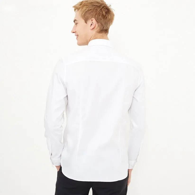 Men's Summer Cotton V-Neck Long-Sleeved Shirt