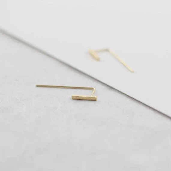 Minimalistic bar ear jackets N°11 in silver or gold plated silver