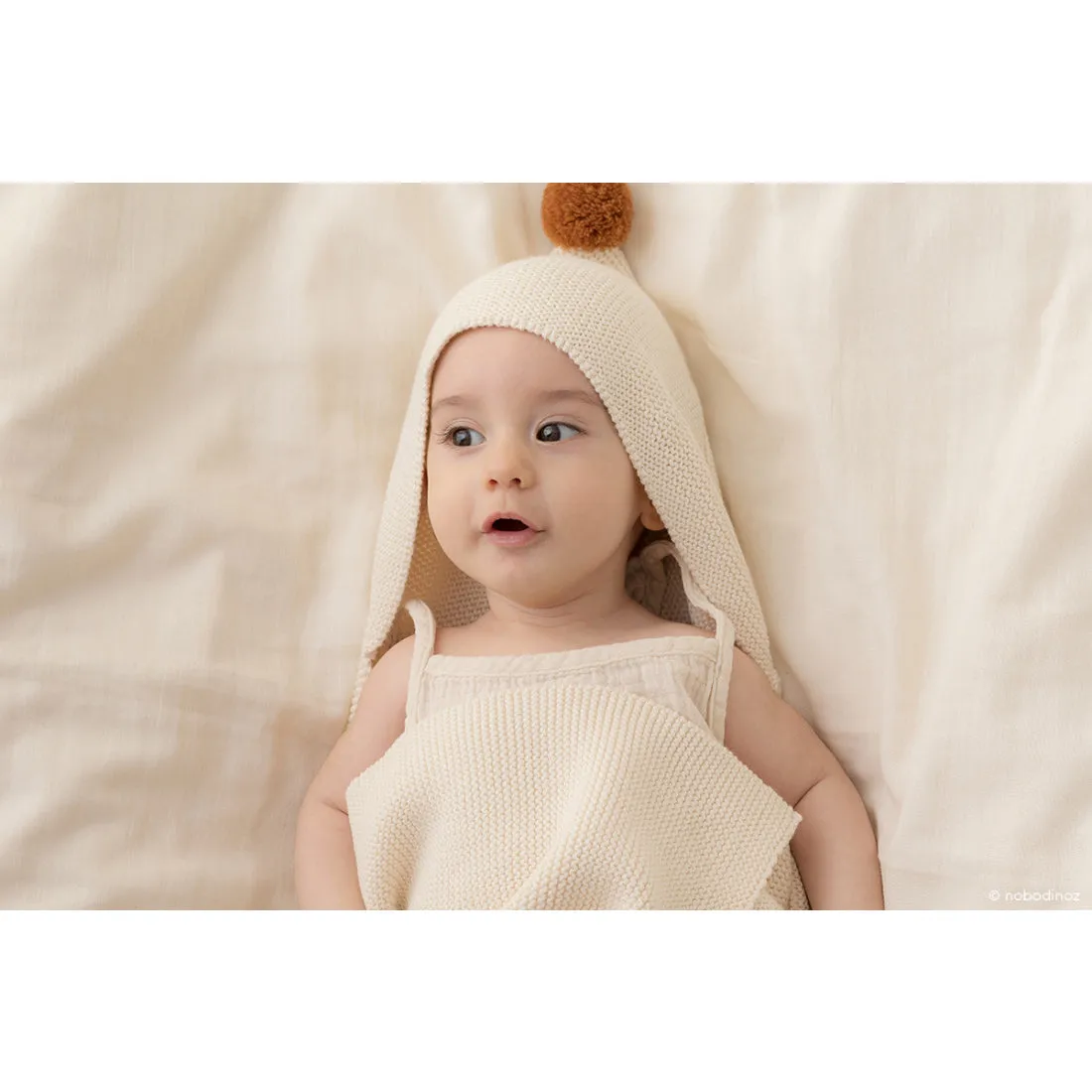 nobodinoz So Natural Knitted Baby Cape Natural