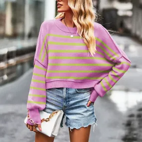 Oversized Trendy Women's Knit Top Sweater