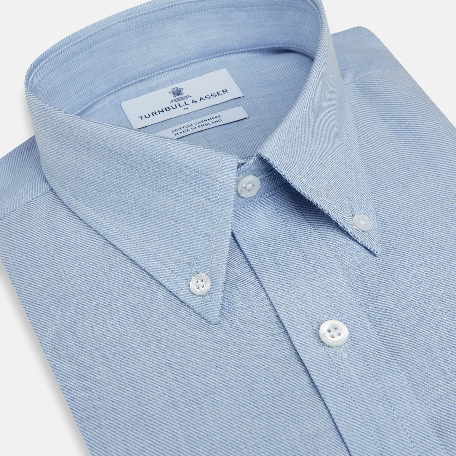 Pale Blue Cotton Cashmere Dorset Collar Richmond Shirt