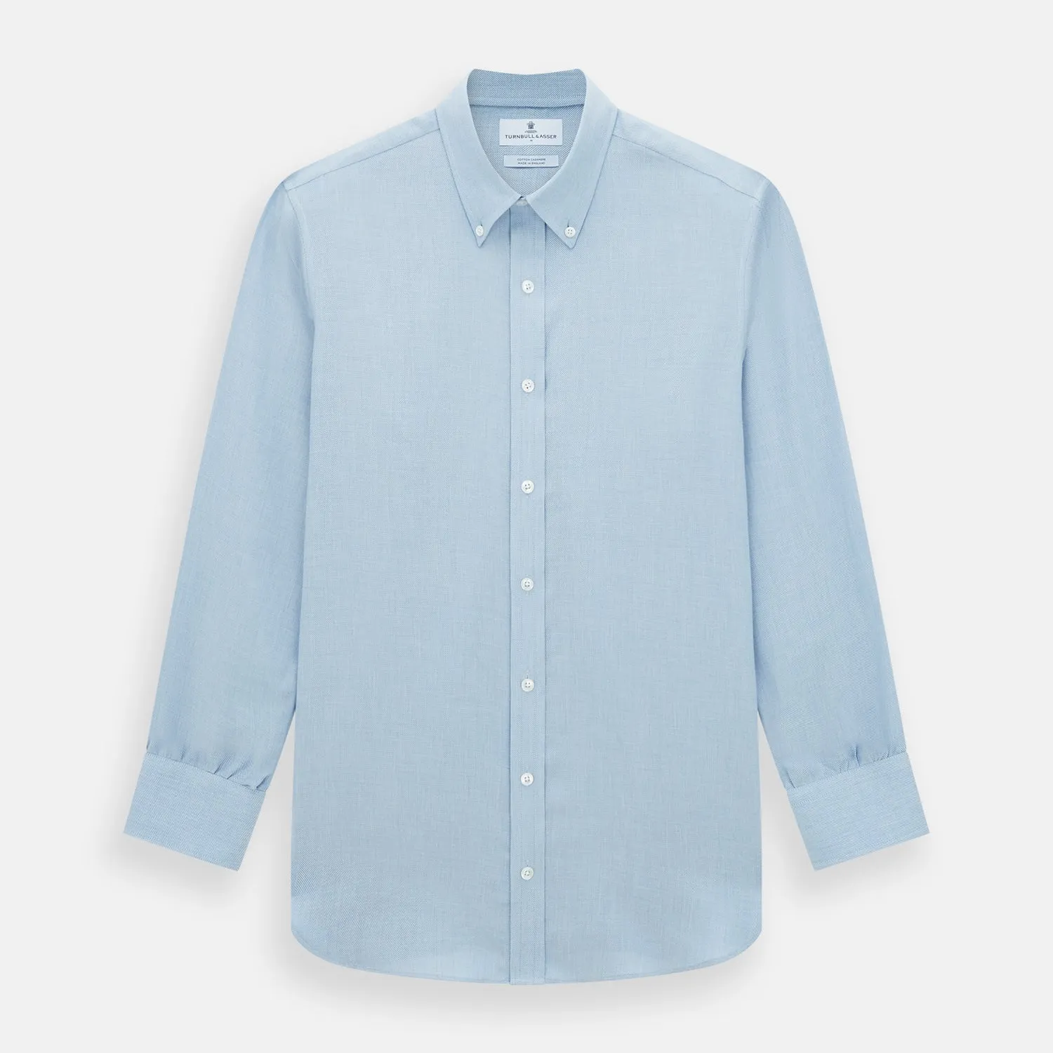 Pale Blue Cotton Cashmere Dorset Collar Richmond Shirt