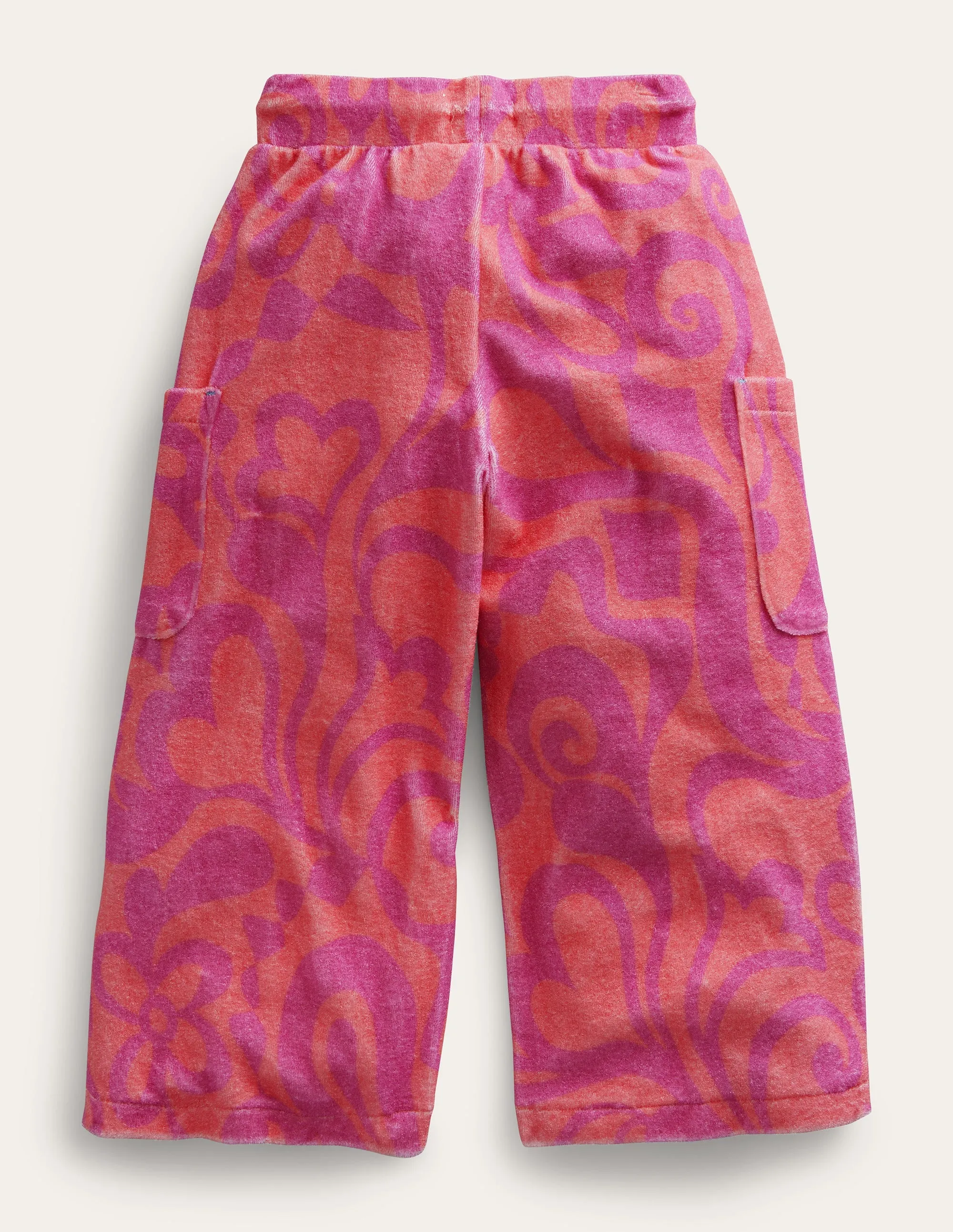 Printed Towelling  Cargo-Peach Punch Pink