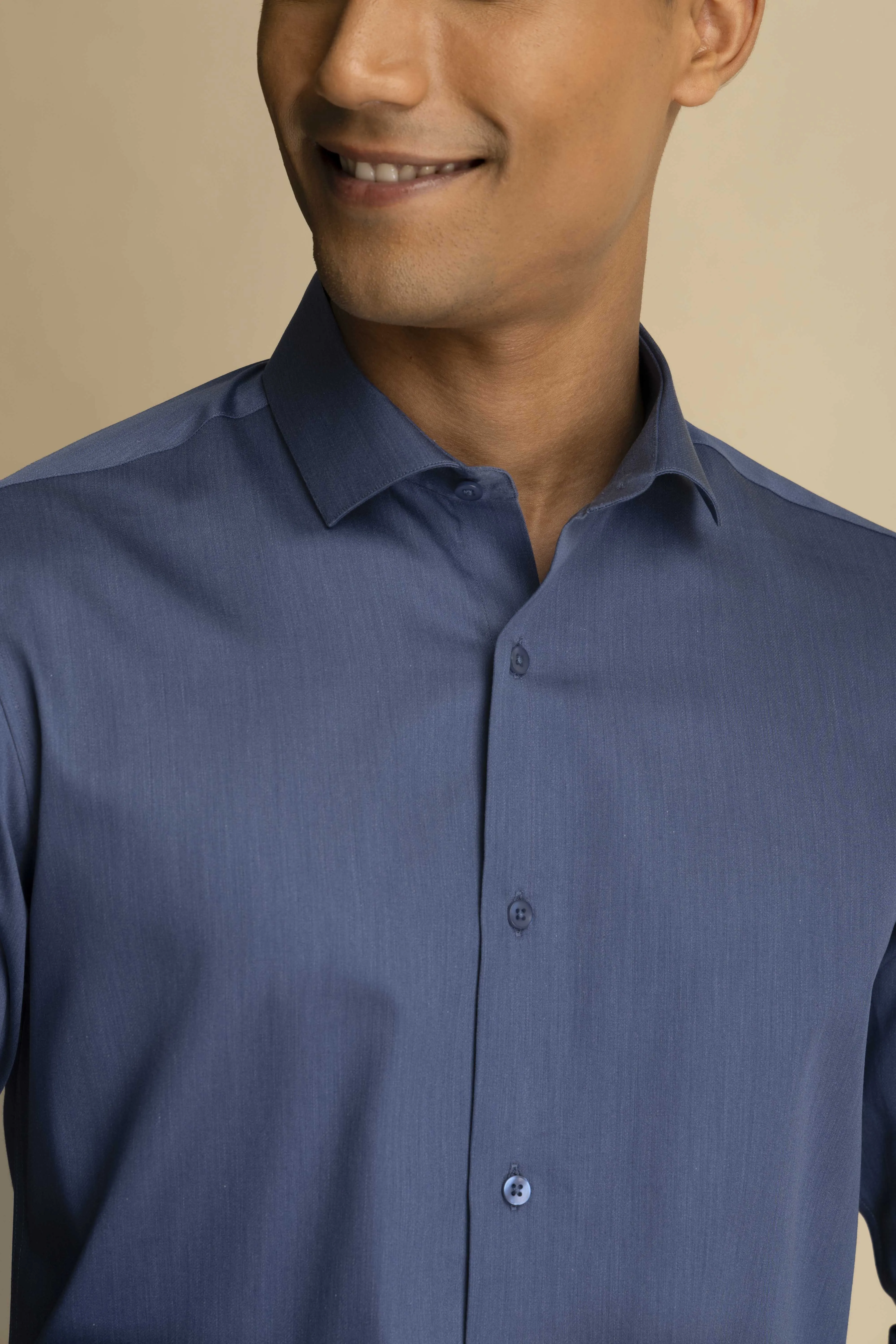 Royal Blue Melange Shirt