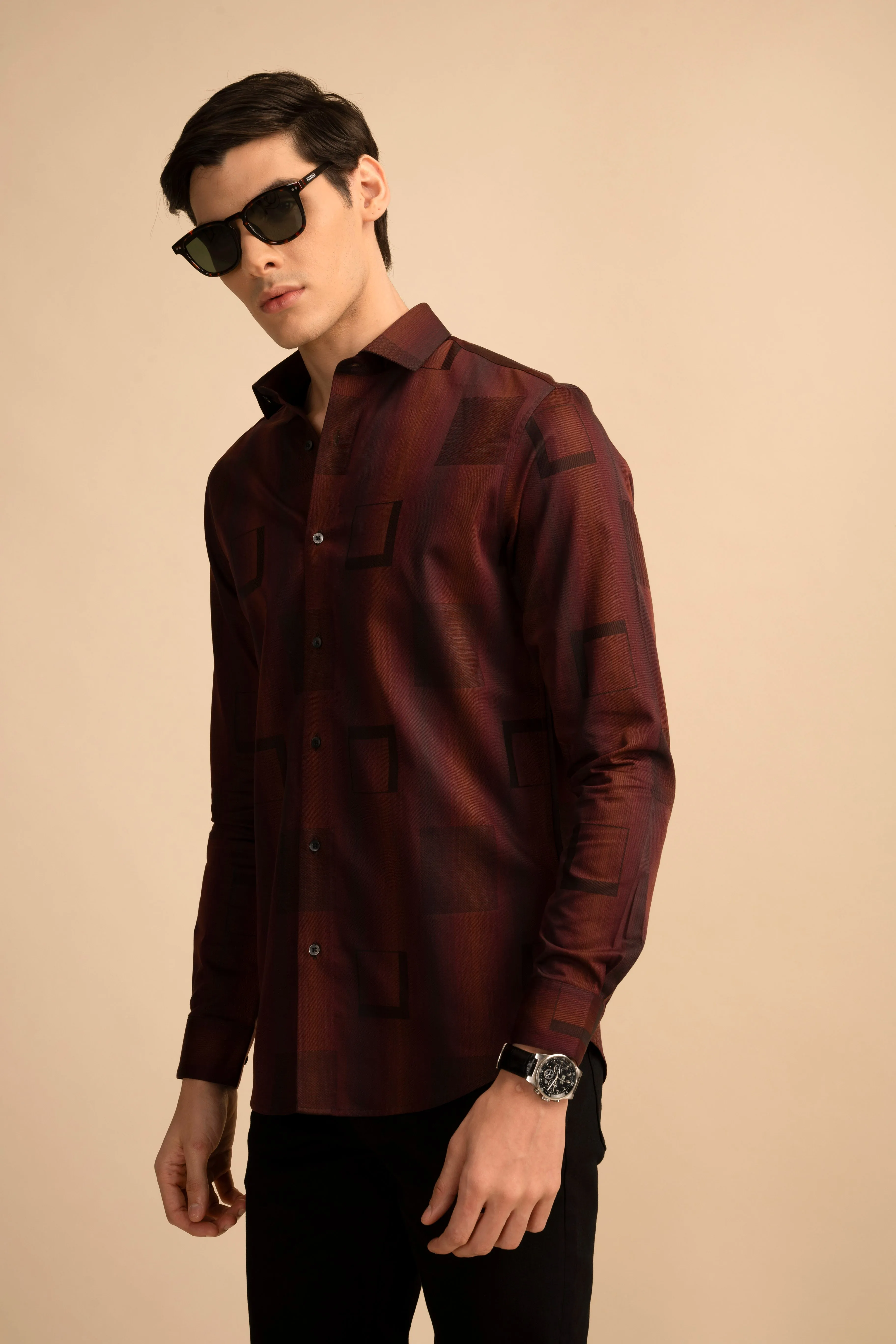 Rust Cube Pattern Shirt EOSS