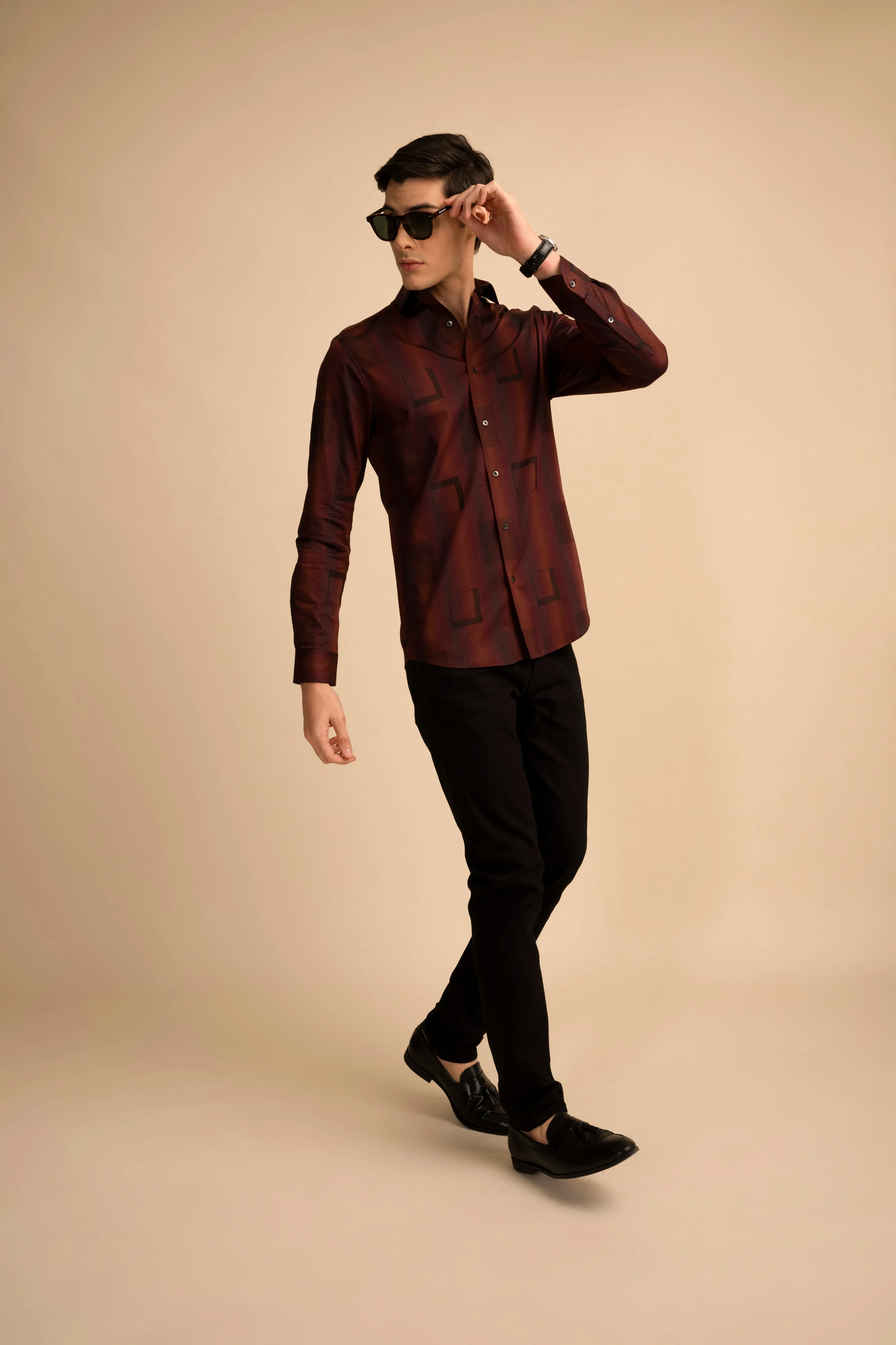 Rust Cube Pattern Shirt EOSS