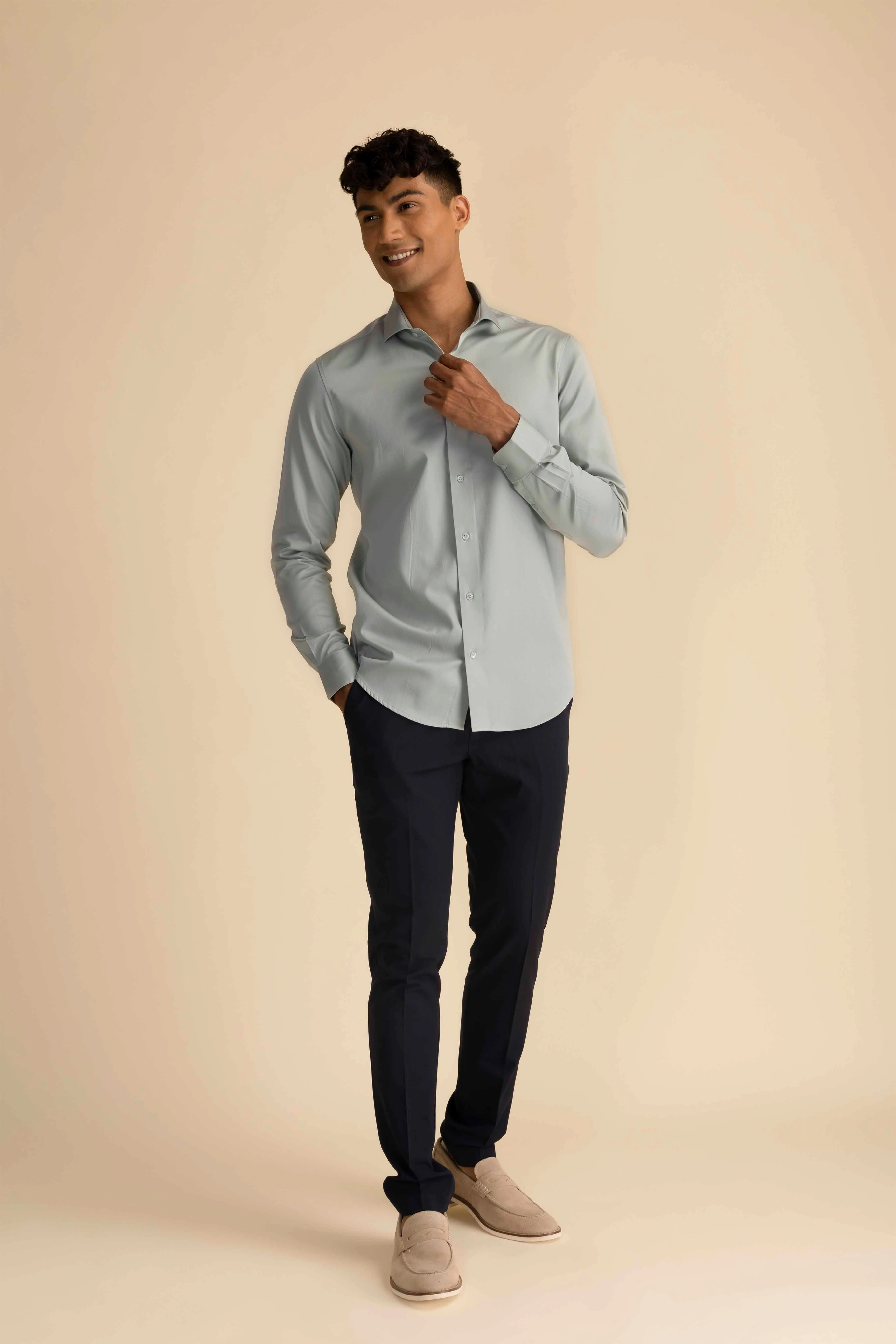 Sage Sateen Shirt