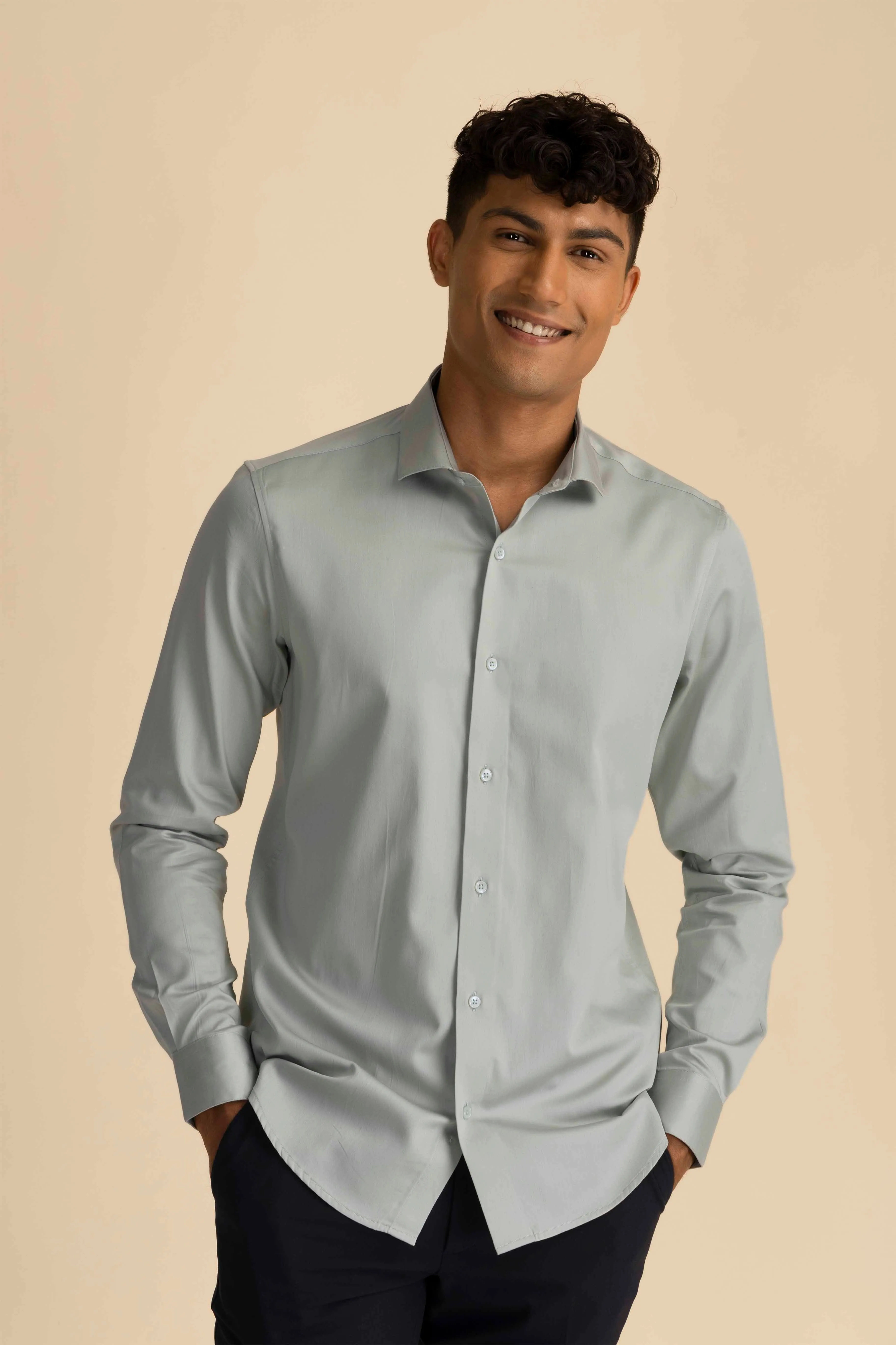 Sage Sateen Shirt