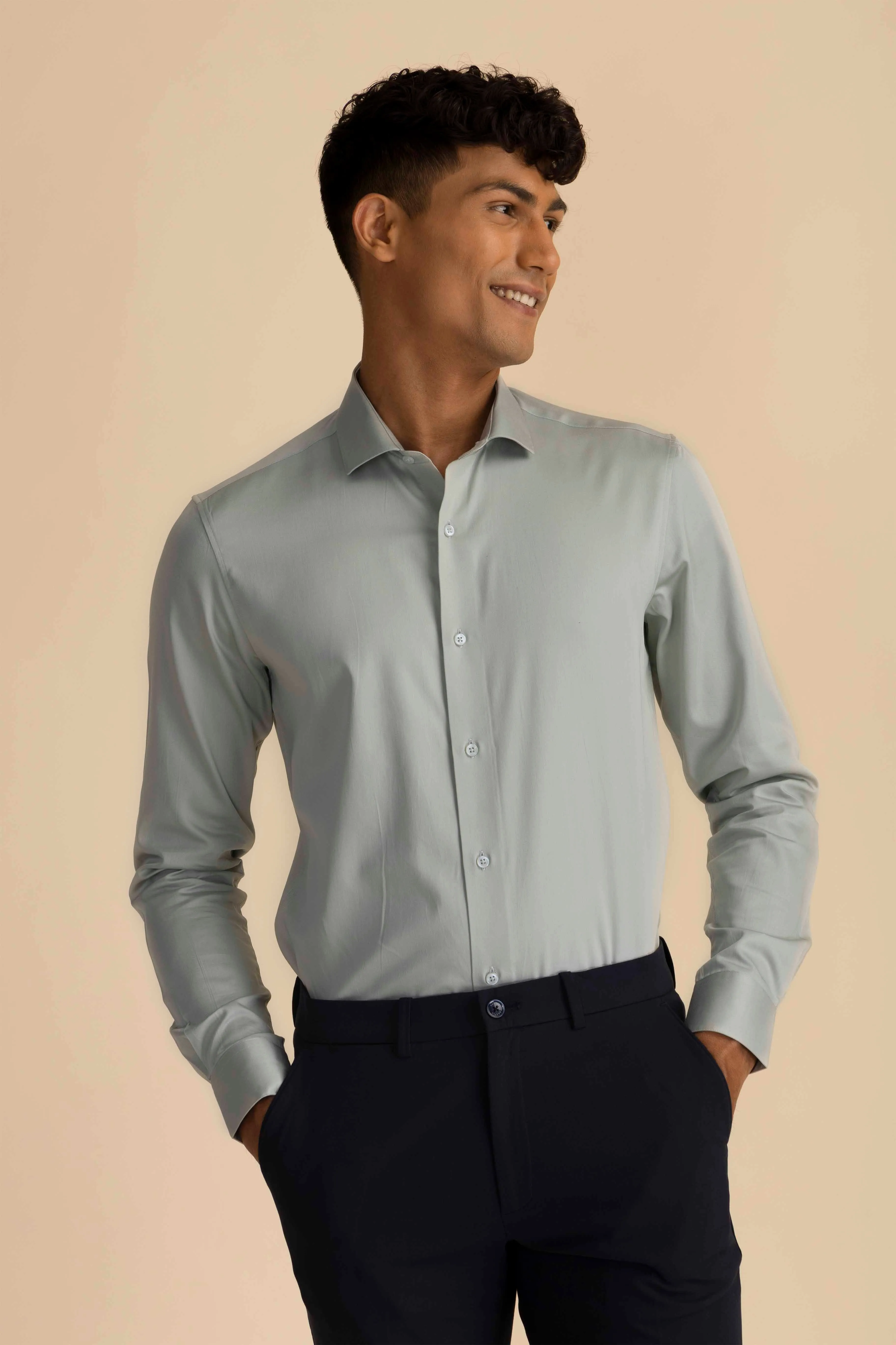 Sage Sateen Shirt