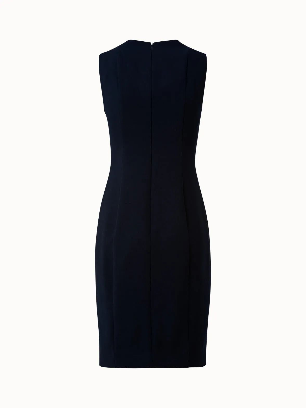 Sleeveless V-Neck Wool Double-Face Sheath Dress