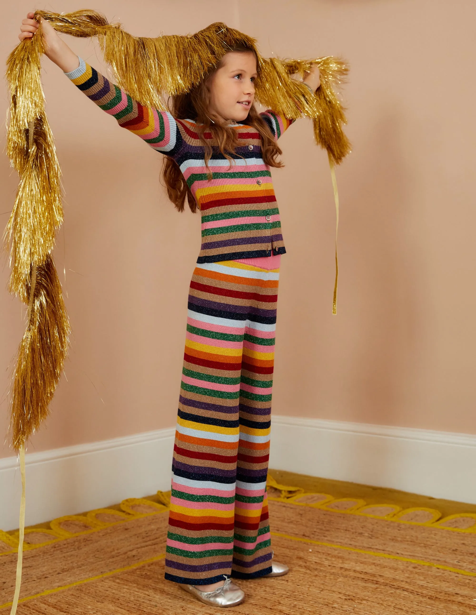 Sparkle Stripe Trousers-Multi Sparkle Stripe