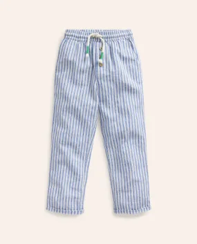 Summer Pull-On Trousers-Bluejay Ticking