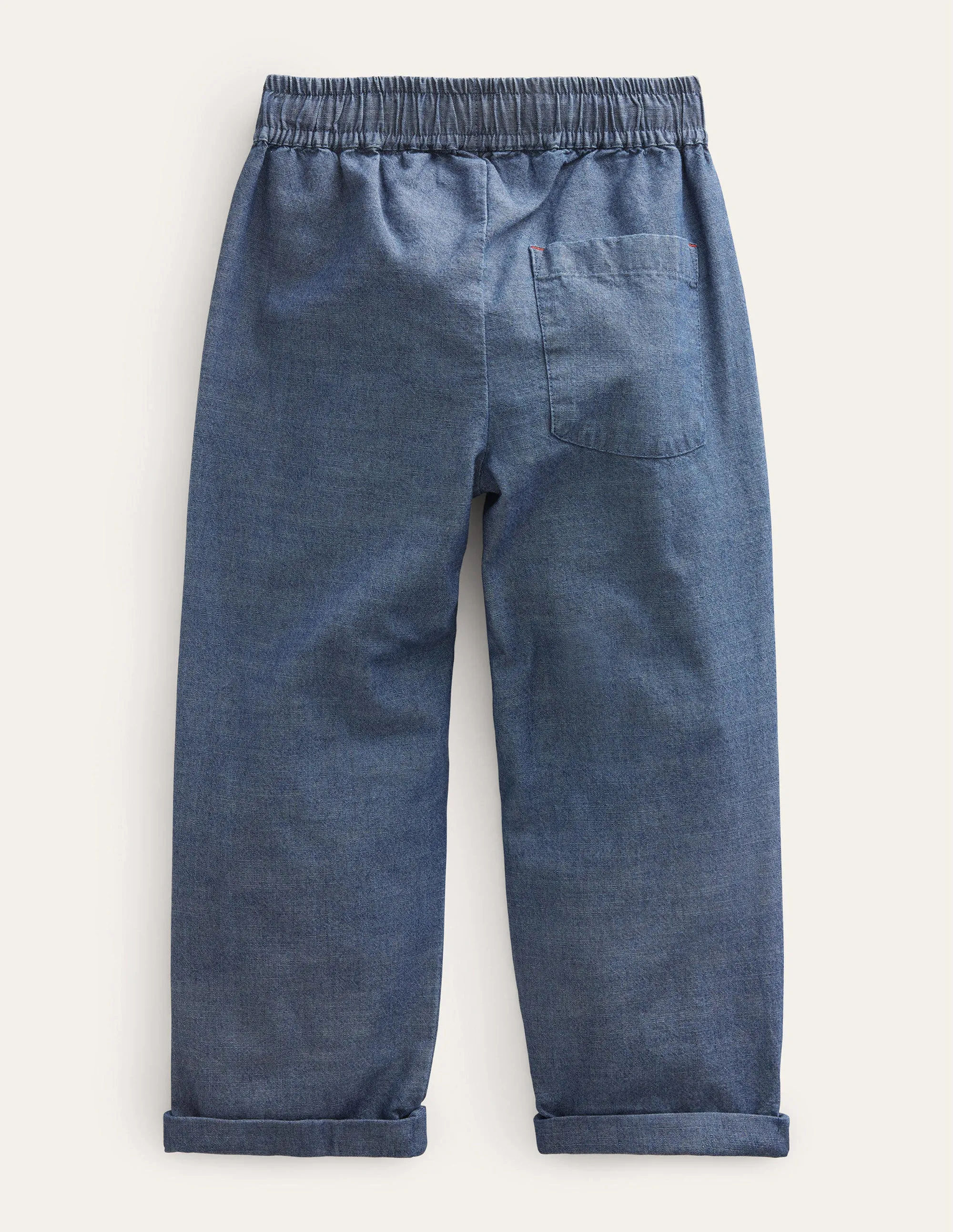 Summer Pull-On Trousers-Dark Chambray