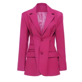 The Magenta Pleated Blazer