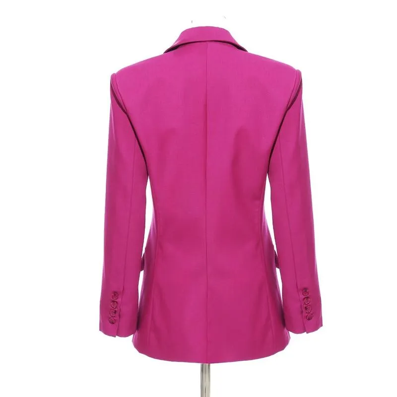 The Magenta Pleated Blazer