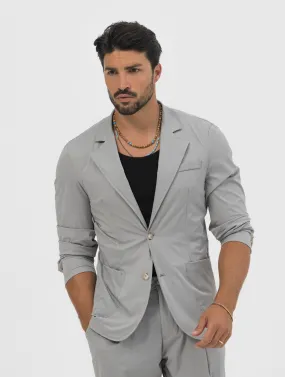 TOKYO TECH SINGLE BREASTED BLAZER IN GREY