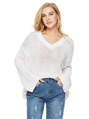 Trendy Loose Knitted Hollow Out Sweater