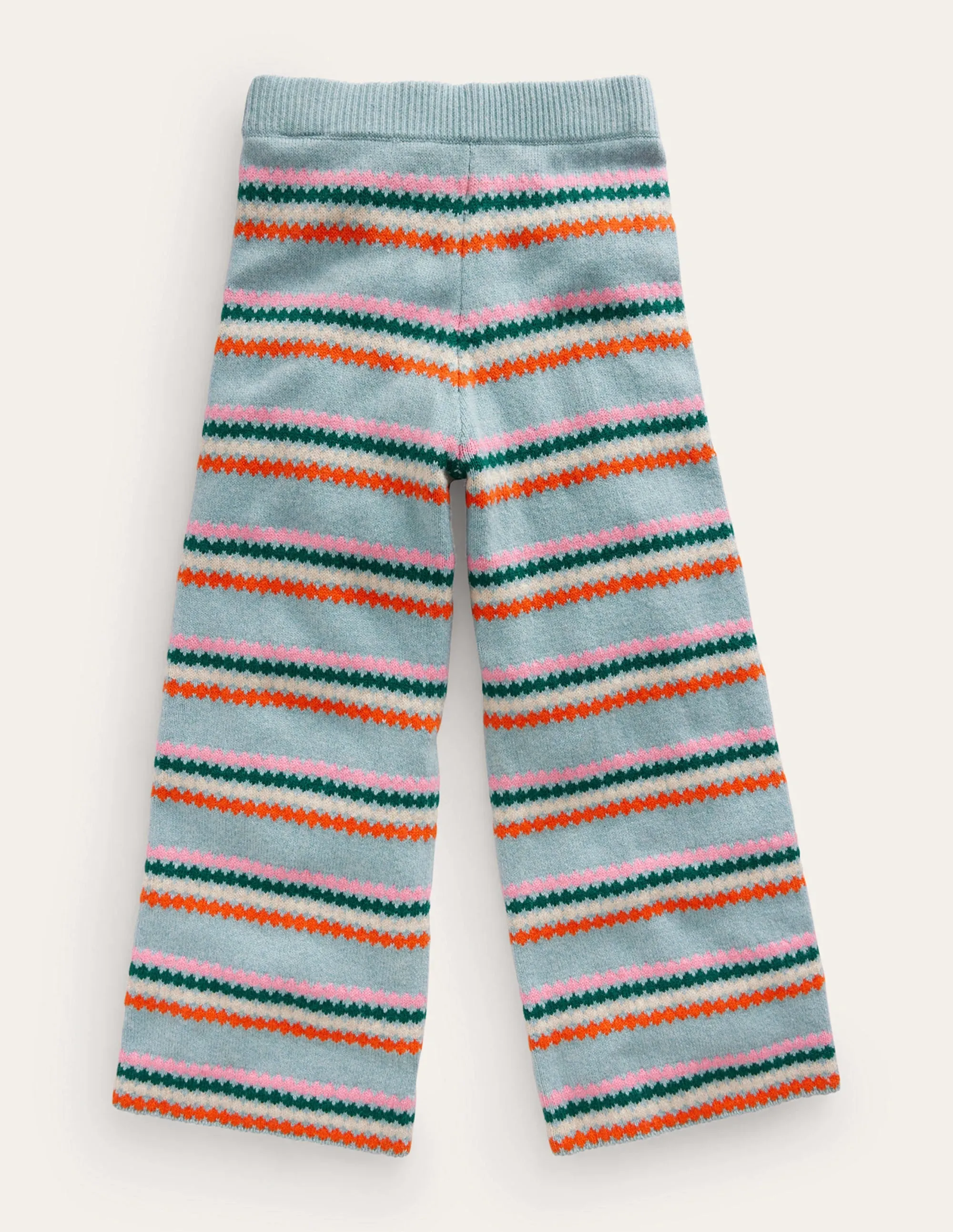 Wide Leg Knitted Trousers-Dusk Blue Stripe