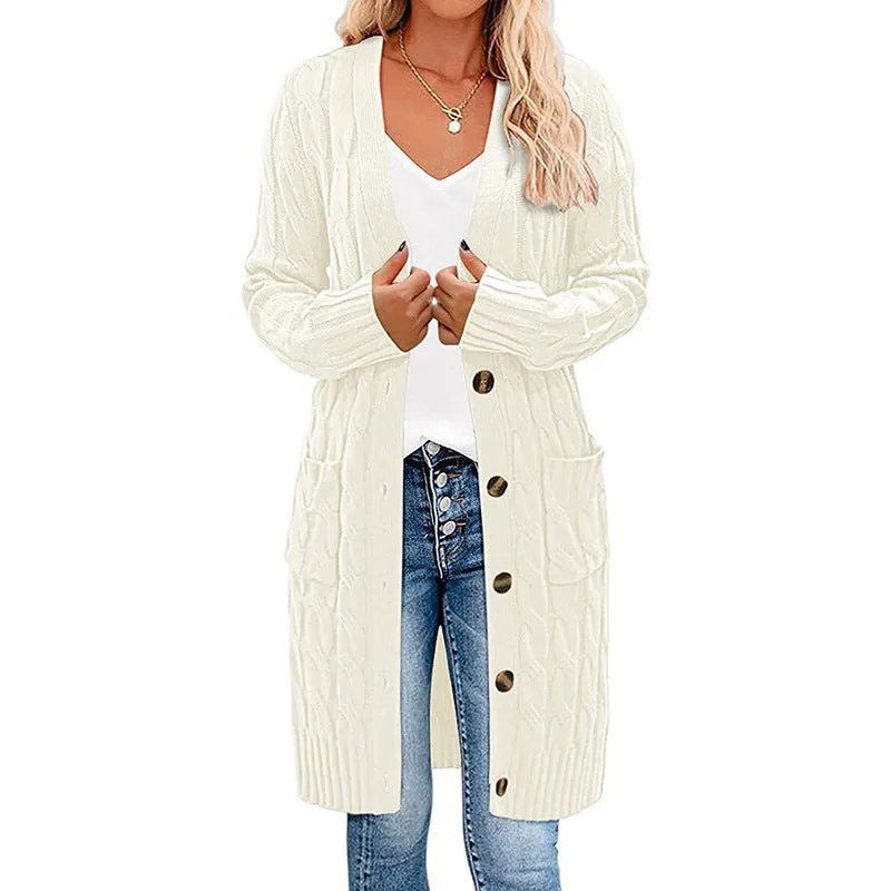 Women's Glamorous Trendy Long Button Open Sweaters