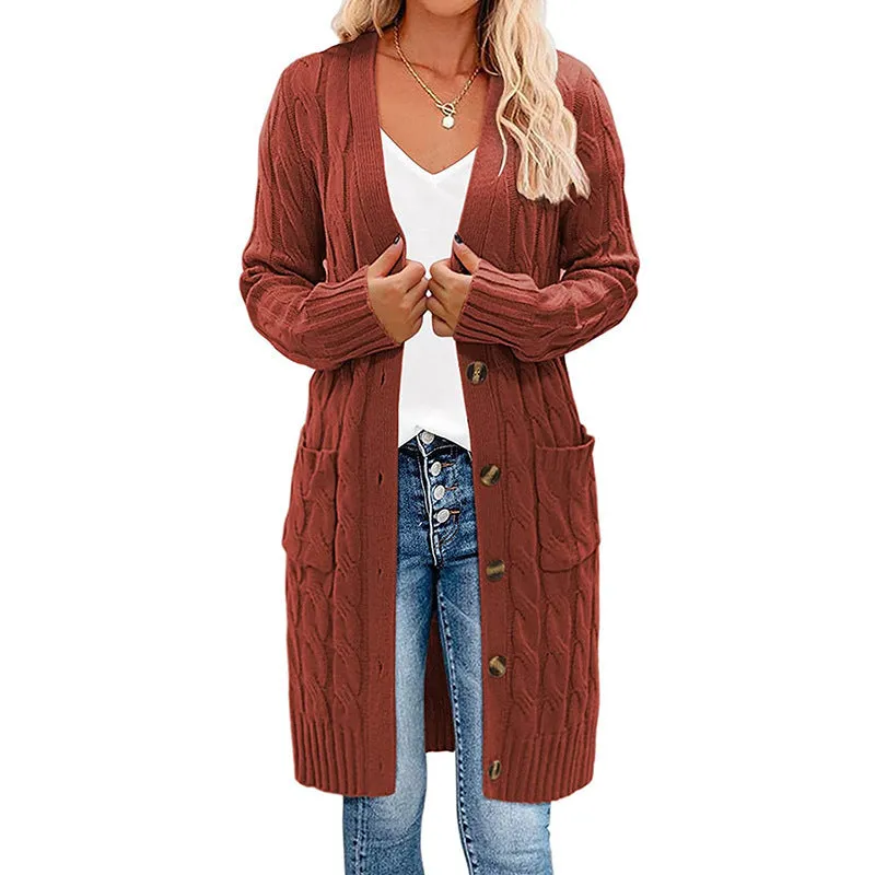 Women's Glamorous Trendy Long Button Open Sweaters