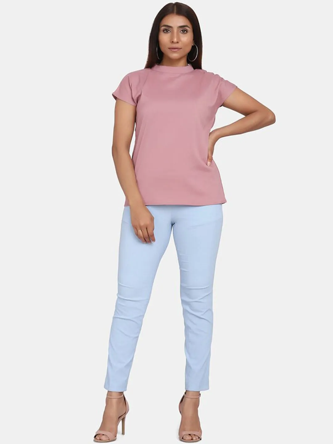 Women's Slim Fit Trousers - Sky Blue